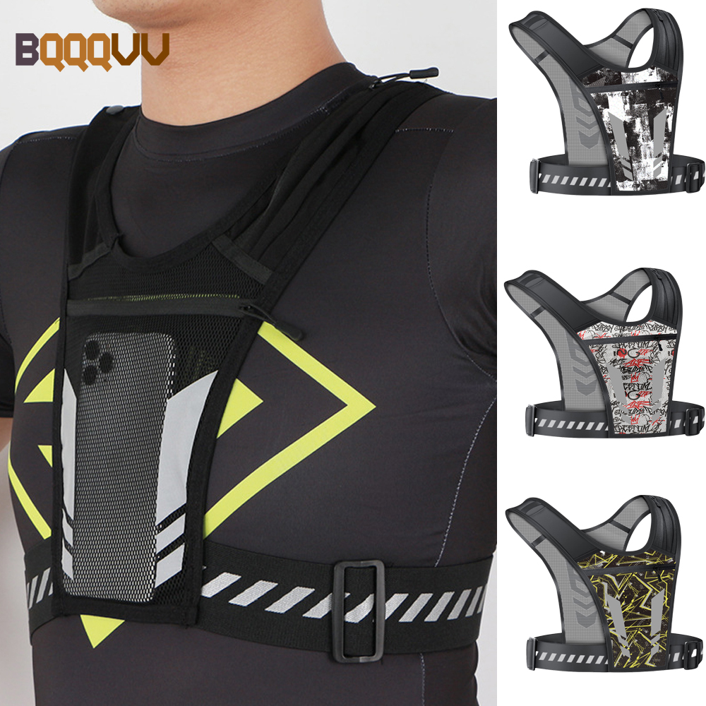 Running Gear For Night - Reflective Running Vest with Phone Holder