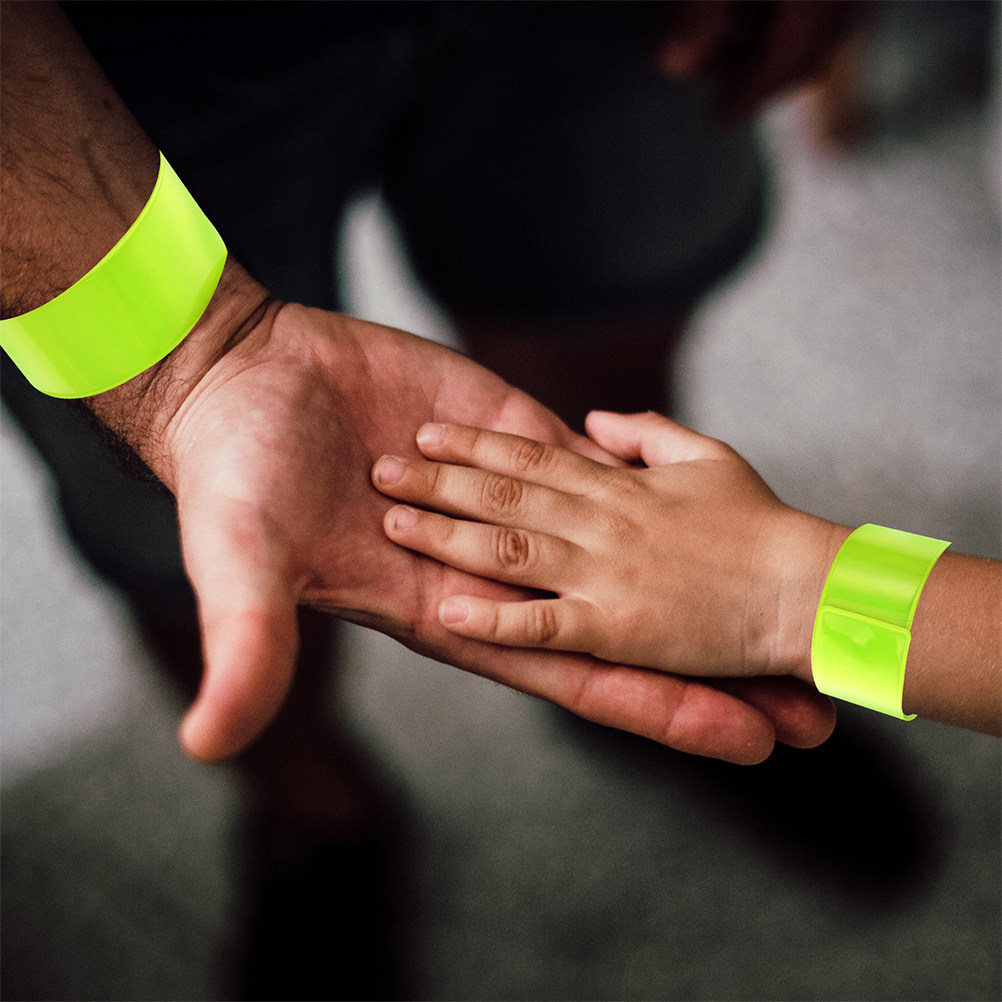 Running Visibility Gear - 12Pcs Reflective Slap Bracelets High Visibility