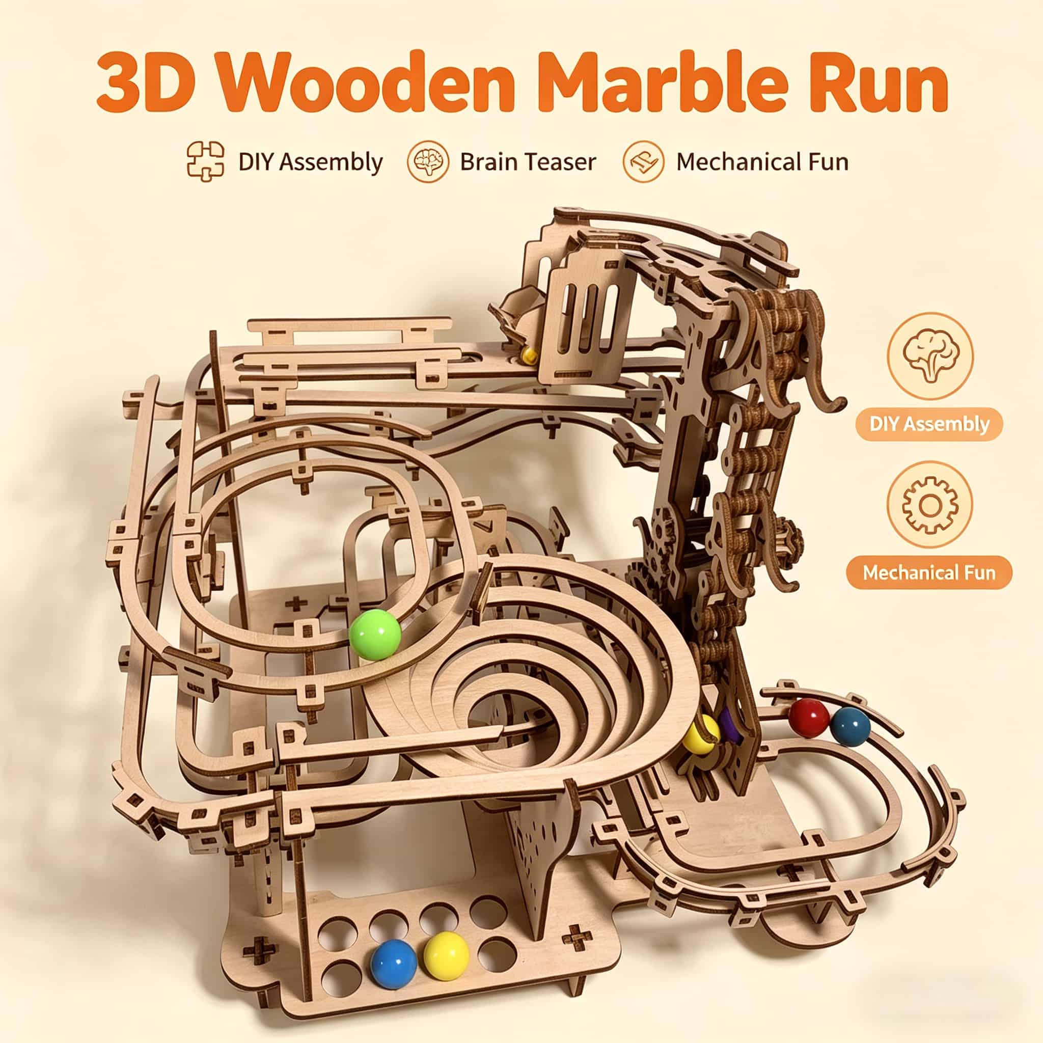 Mechanical Marble Run 3D Woode - Running Gear Gifts avis et prix