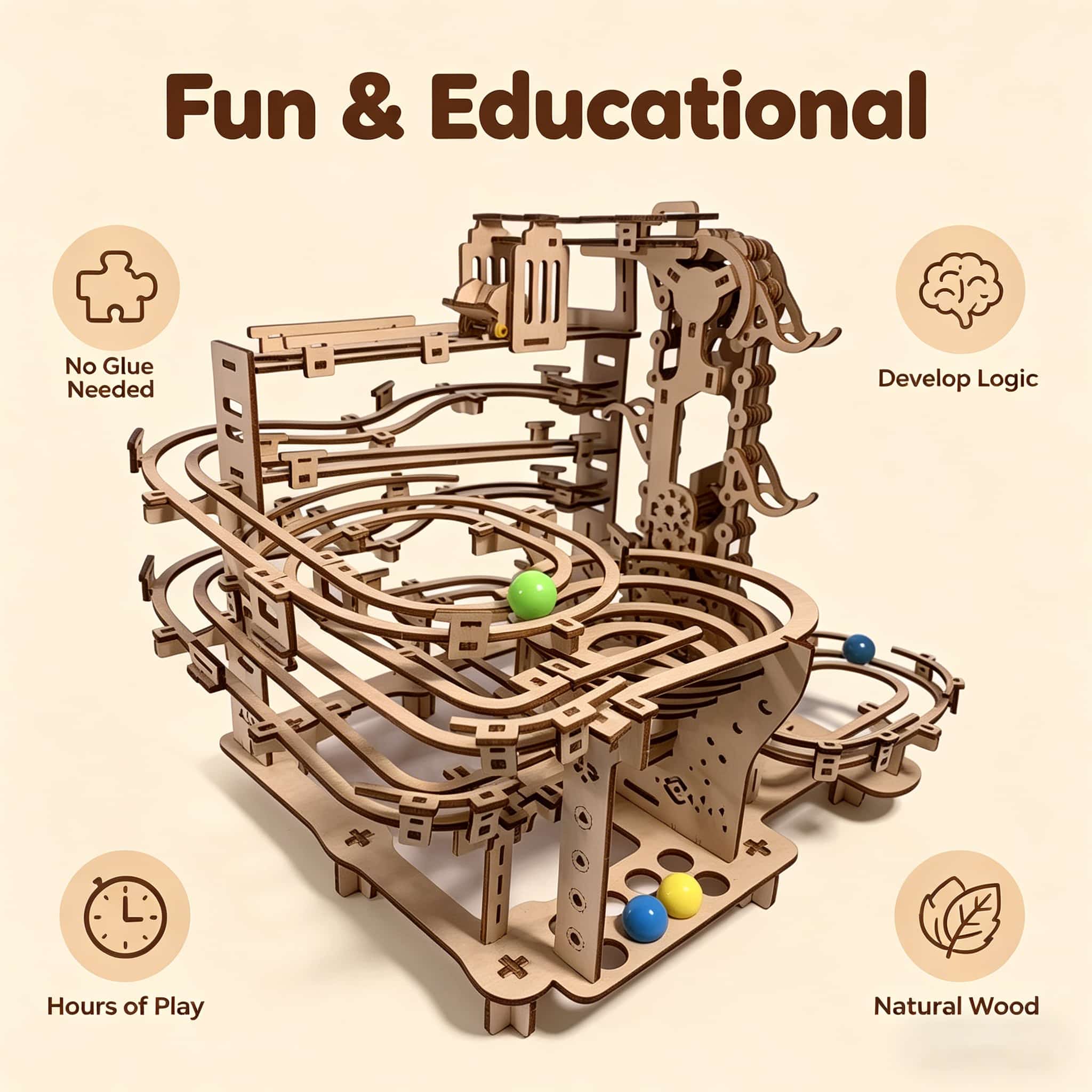 Mechanical Marble Run 3D Woode - Running Gear Gifts avis et prix