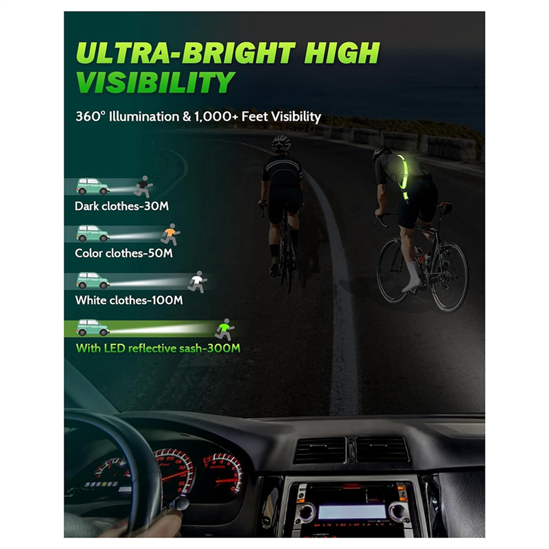 NEW-LED Reflective Belt Sash W - Running Visibility Gear avis et prix